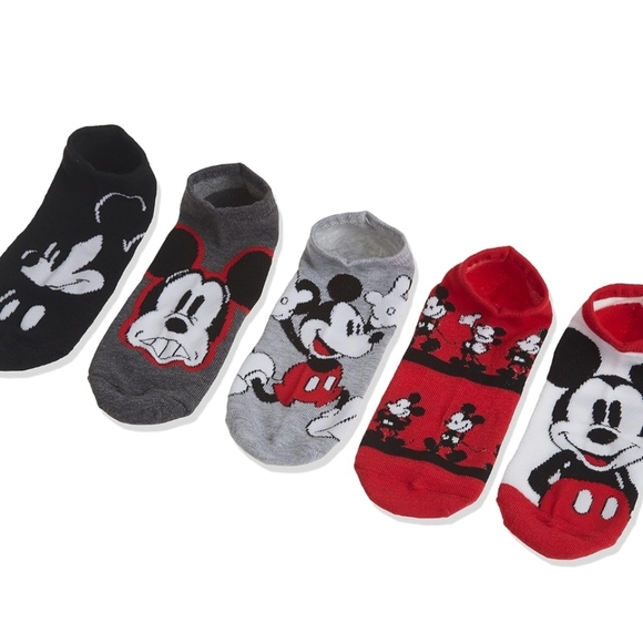 Disney Women's Mickey Mouse 5 Pack No Show Socks - Picture 2 of 4